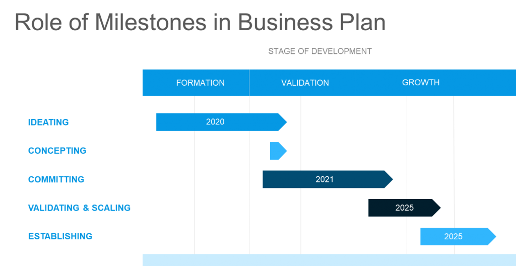 appendices and milestone business plan